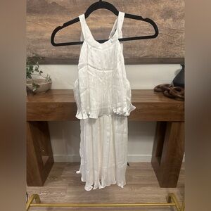 Lulu's White Textured Halter Dress